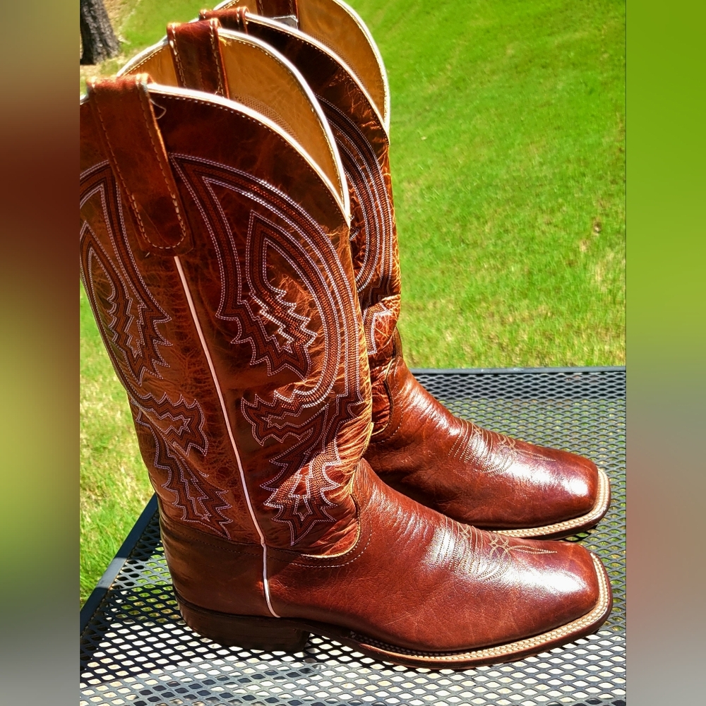 Anderson Bean Bison Leather Cowboy Boots